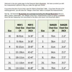Swanndri Ranger Wool Bushshirt - Olive -Fjallraven Sales Shop Swanndri Sizing Information